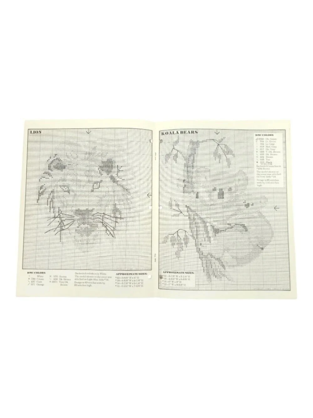 Cross Stitch Pattern Booklets Vintage Lot of 4 Animal Safari Cat Needlepoint DIY